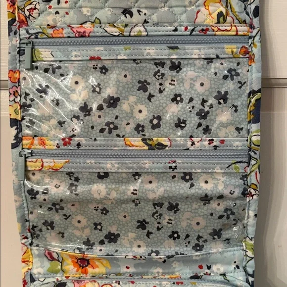 Vera Bradley Floating Garden Blue Floral Hanging Toiletry Bag & Jewelry Case EUC - Picture 8 of 14